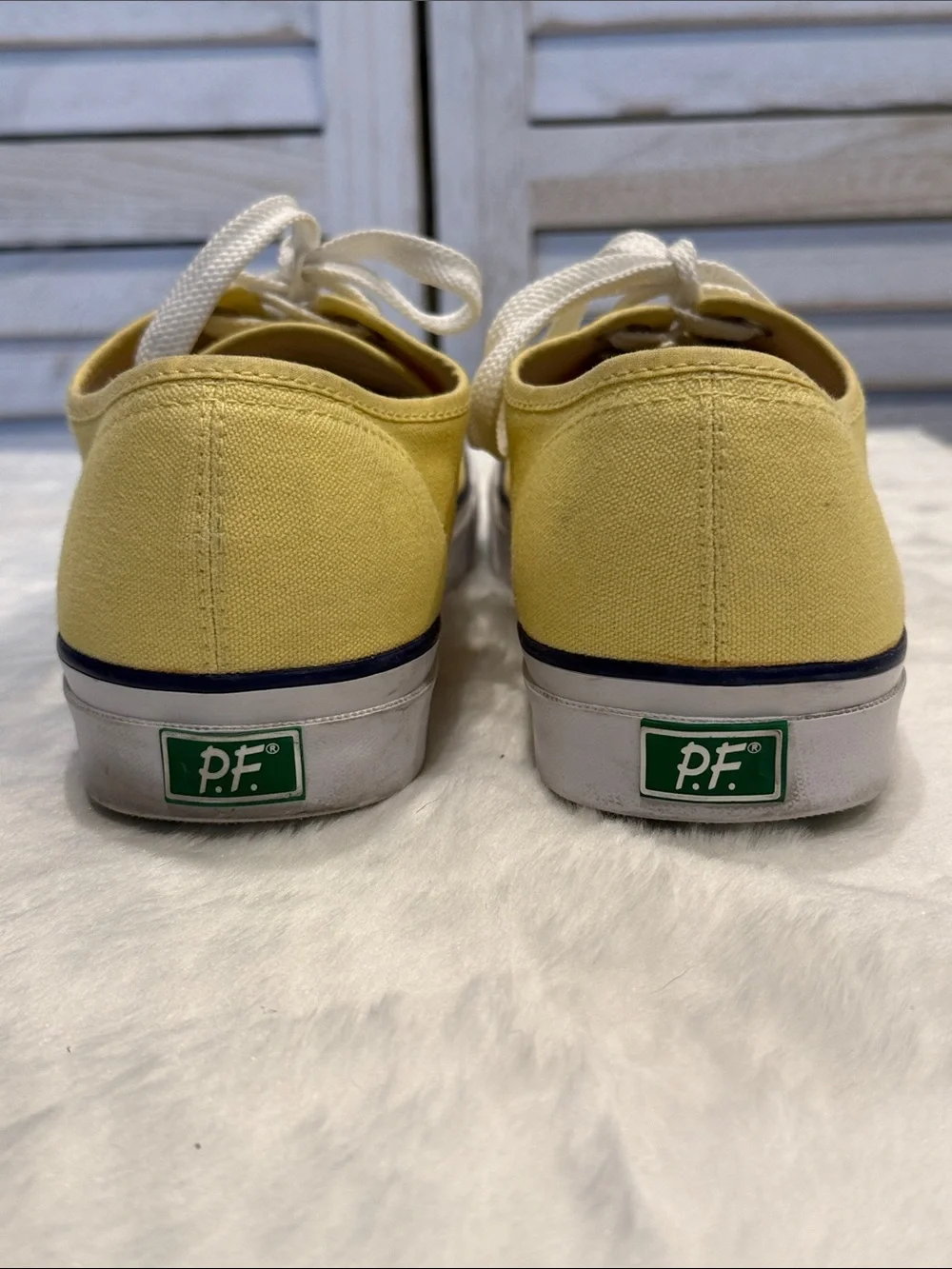P.F. Flyers Yellow Canvas Lace-Up Casual Sneakers